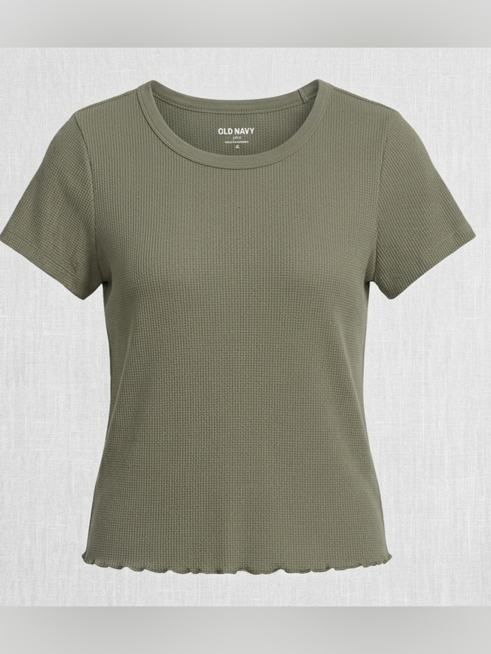 Old Navy Olive Waffle-Knit Short Sleeve Tee